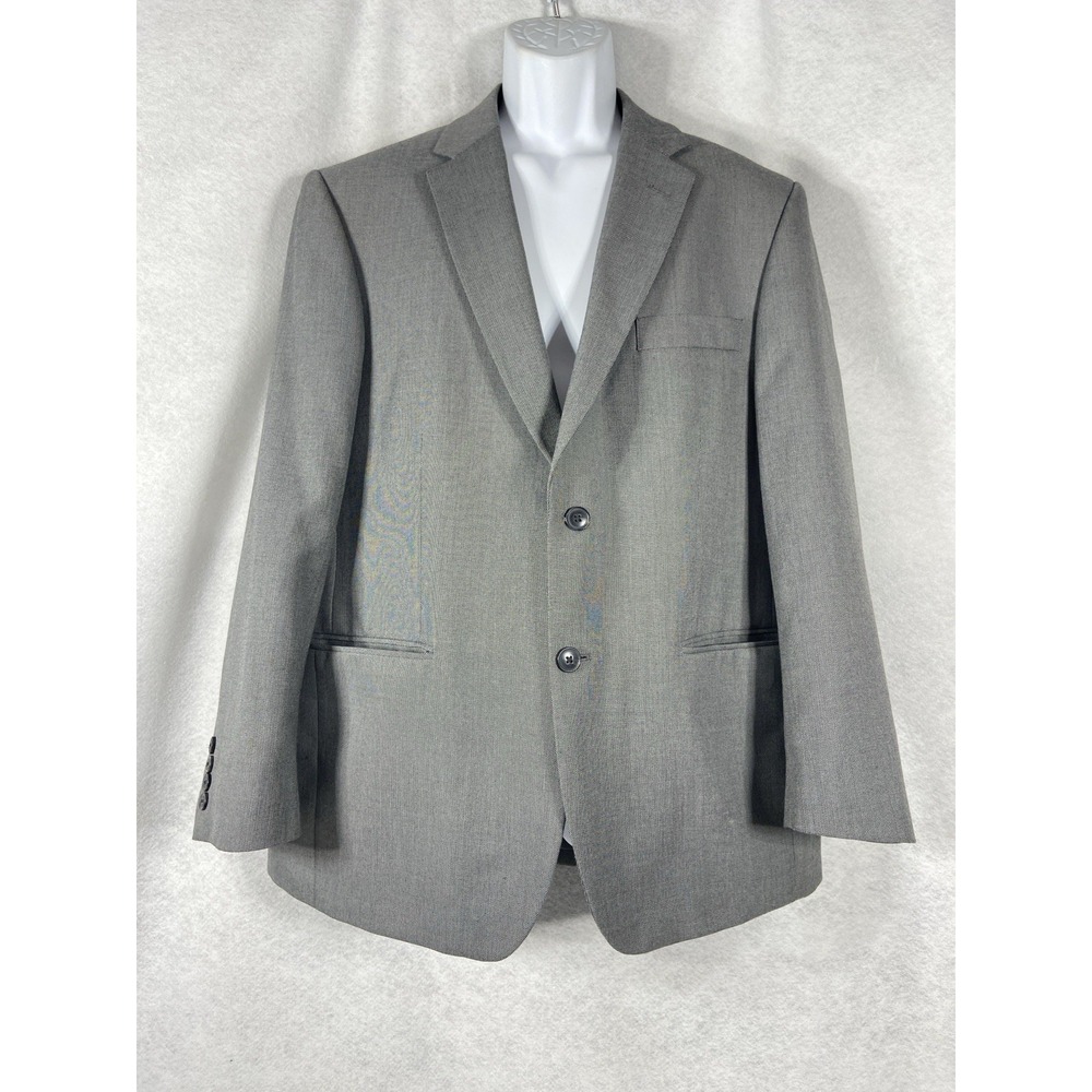 Saddlebred Blazer Mens 42S Gray Sport Coat Jacket Polyester Blend